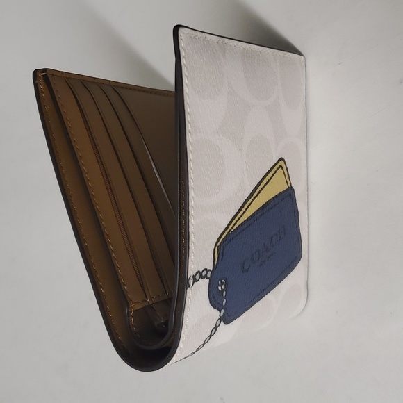 Coach CH085 3 In 1 Wallet Signature Canvas W/Trompe L'oeil Print SV/Chalk Multi - Picture 12 of 12